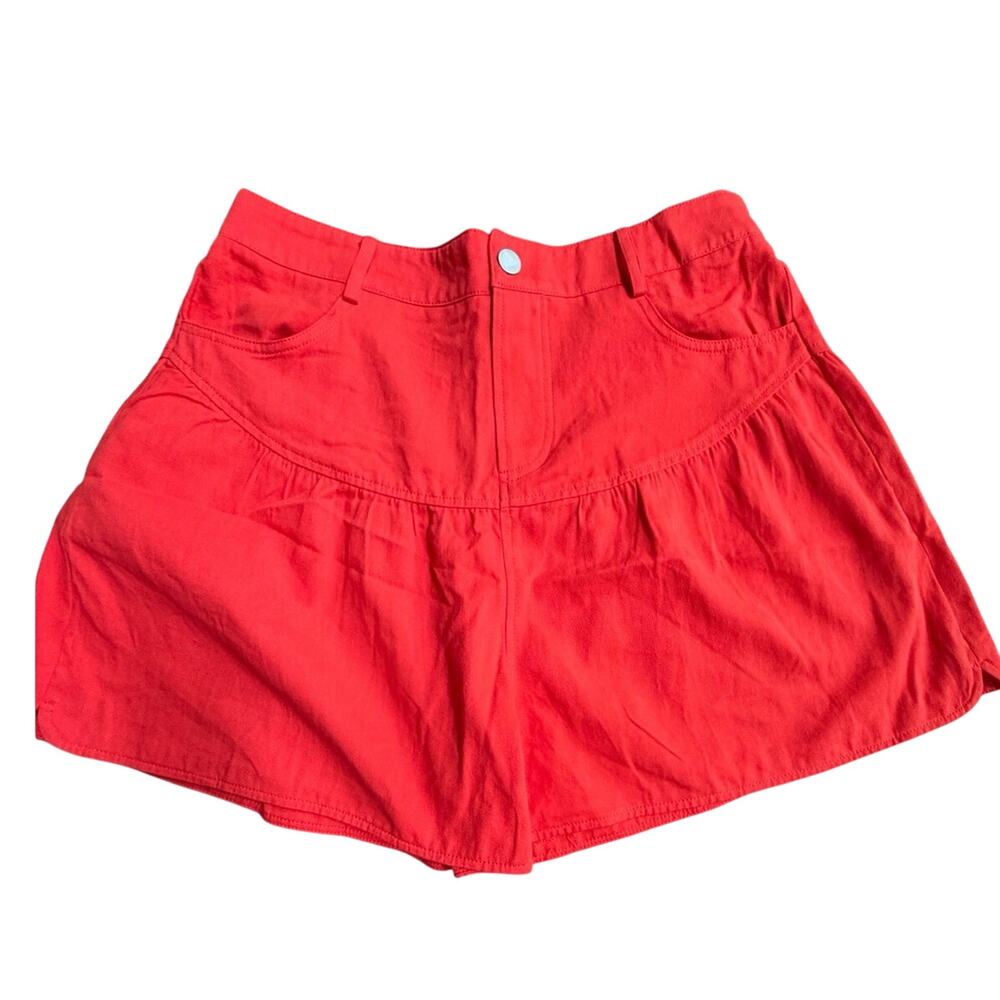 &Merci NWT Red Large 100% Cotton
Drop Waist Curved Gathered Front Skort